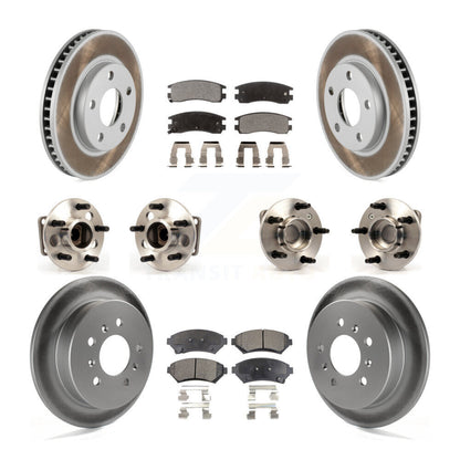 Kit de rotor et de plaquettes de frein revêtus de roulement de moyeu avant et arrière (10 pièces) pour Chevrolet Ventur