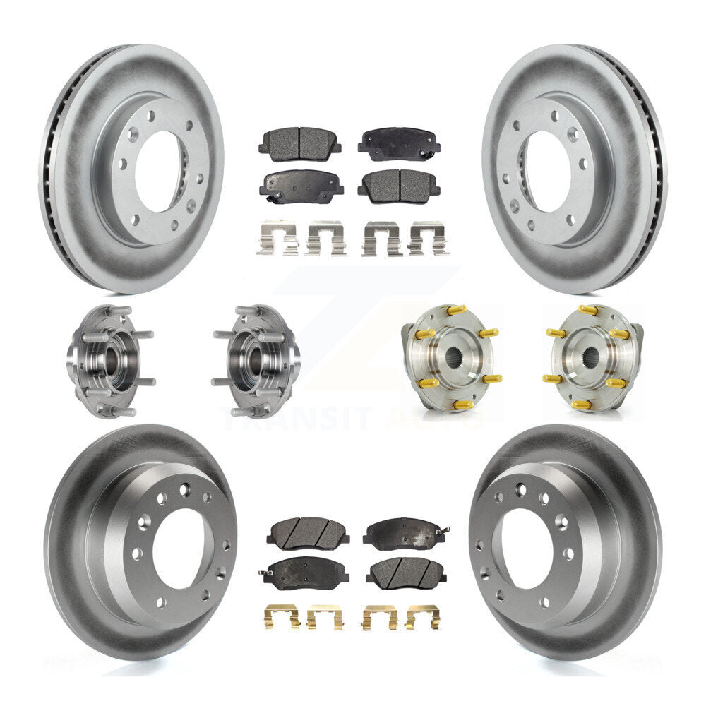 Kit de plaquettes de rotor de frein enduites de roulement de moyeu avant et arrière (10 pièces) pour Kia Sedona Hyunda
