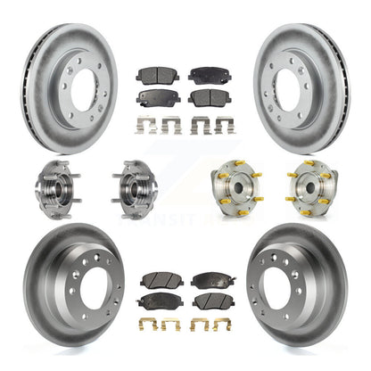 Kit de plaquettes de rotor de frein enduites de roulement de moyeu avant et arrière (10 pièces) pour Kia Sedona Hyunda