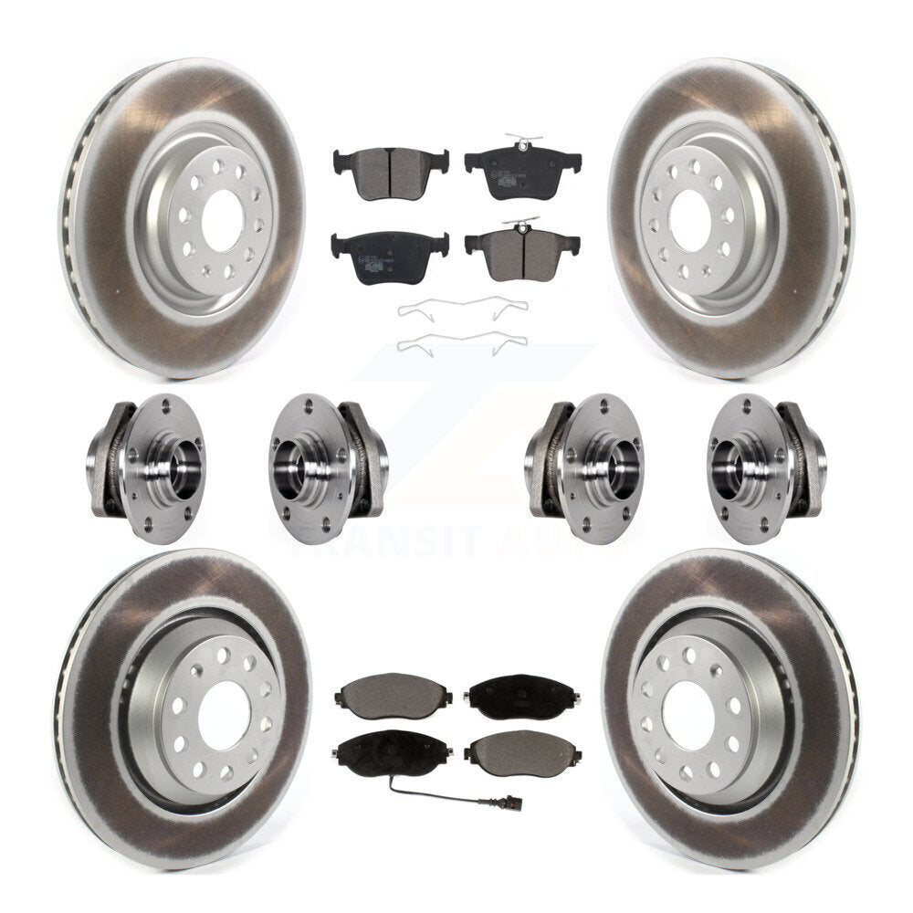 Kit de rotors et plaquettes de frein à disque revêtus de roulements de moyeu avant et arrière (10 pièces) pour Audi S