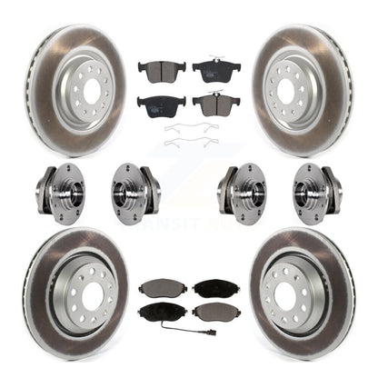 Kit de rotors et plaquettes de frein à disque revêtus de roulements de moyeu avant et arrière (10 pièces) pour Audi S
