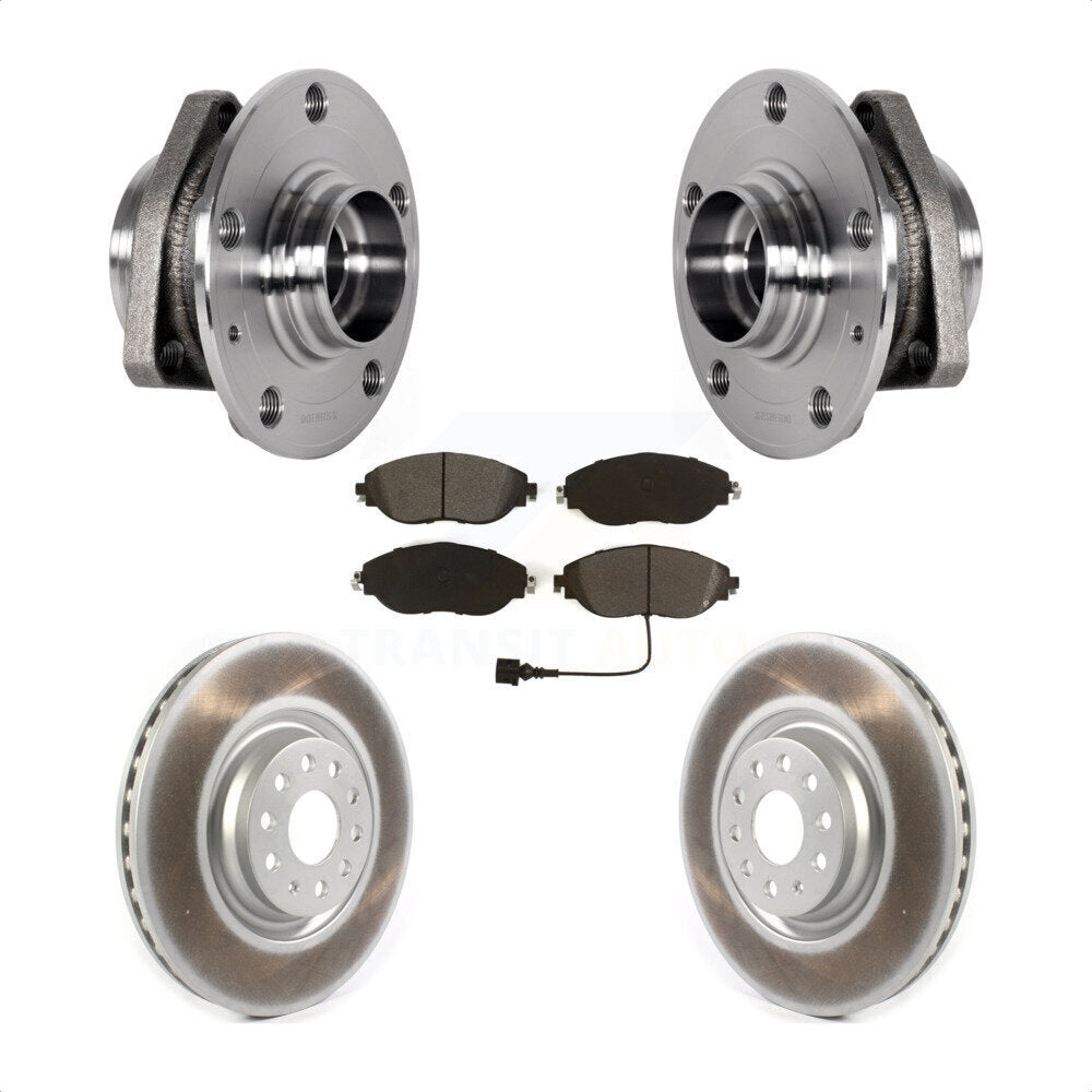 Kit de rotors et plaquettes de frein à disque enduits d'assemblage de roulement de moyeu avant pour Audi S3