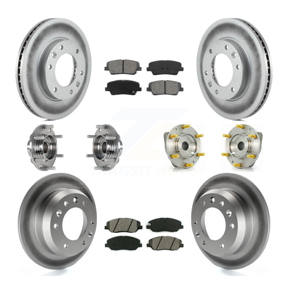 Kit de plaquettes de rotor de frein enduites de roulement de moyeu avant et arrière (10 pièces) pour Kia Sedona Hyunda