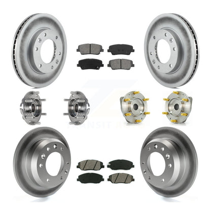 Kit de plaquettes de rotor de frein enduites de roulement de moyeu avant et arrière (10 pièces) pour Kia Sedona Hyunda