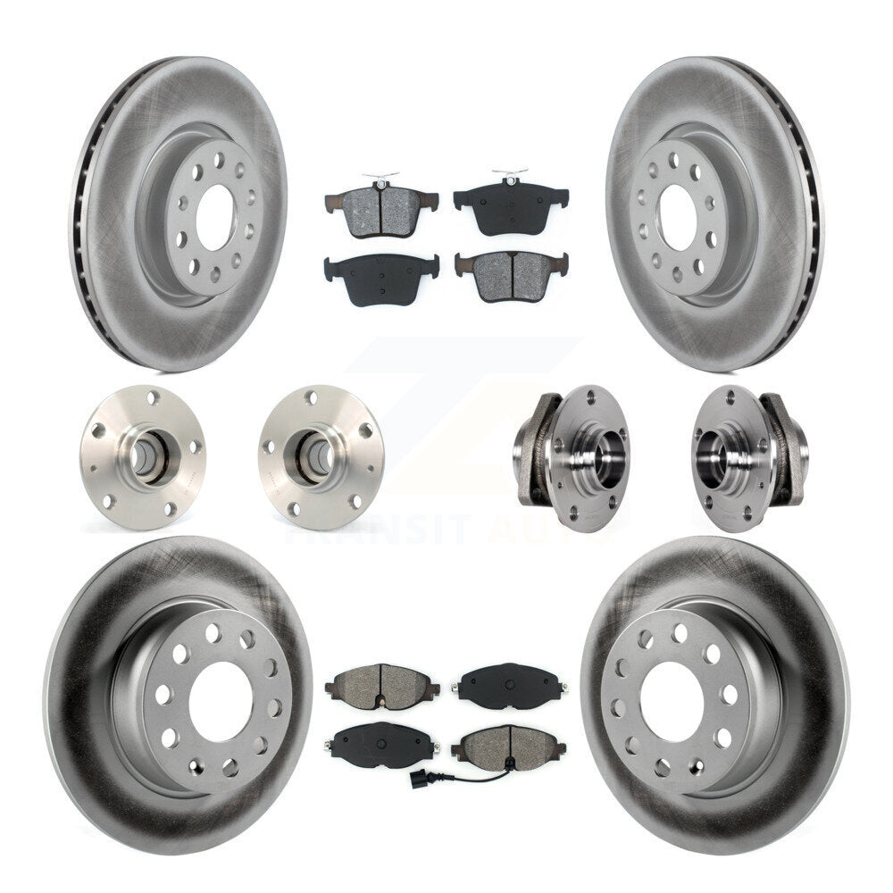 Kit de rotors et plaquettes de frein revêtus de roulement de moyeu avant et arrière (10 pièces) pour Audi A3 Sportbac