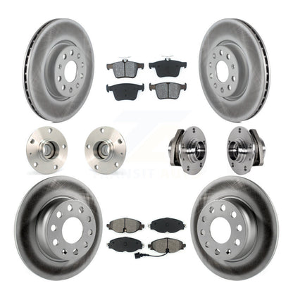 Kit de rotors et plaquettes de frein revêtus de roulement de moyeu avant et arrière (10 pièces) pour Audi A3 Sportbac
