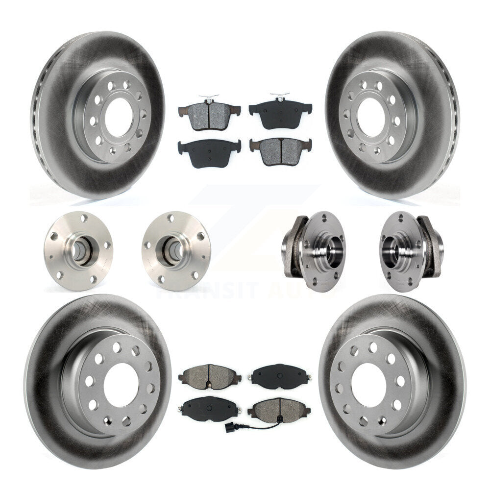 Kit de rotor et de plaquettes de frein revêtus de roulement de moyeu avant et arrière (10 pièces) pour Audi A3 2016 2.0