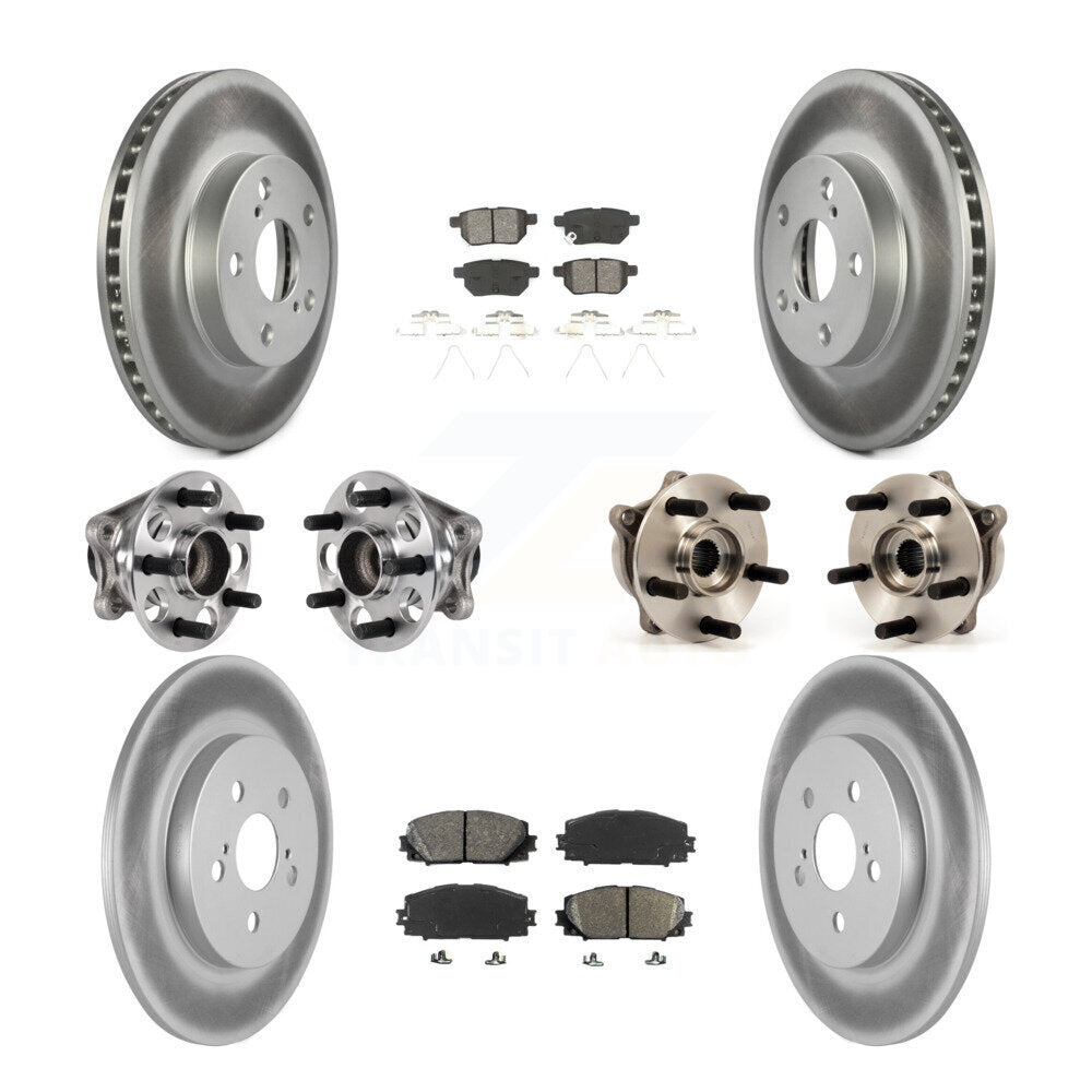 Kit de rotor et de plaquettes de frein à disque revêtus de roulement de moyeu avant et arrière (10 pièces) pour Lexus CT200
