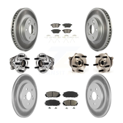 Kit de rotor et de plaquettes de frein à disque revêtus de roulement de moyeu avant et arrière (10 pièces) pour Lexus CT200