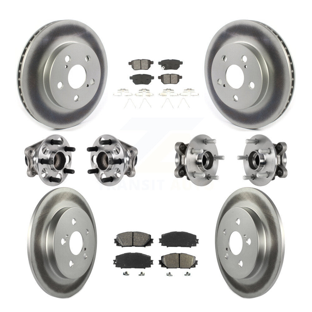 Kit de plaquettes de rotor de frein enduites de roulement de moyeu avant et arrière (10 pièces) pour Toyota Prius Prim