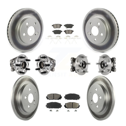 Kit de plaquettes de rotor de frein enduites de roulement de moyeu avant et arrière (10 pièces) pour Toyota Prius Prim