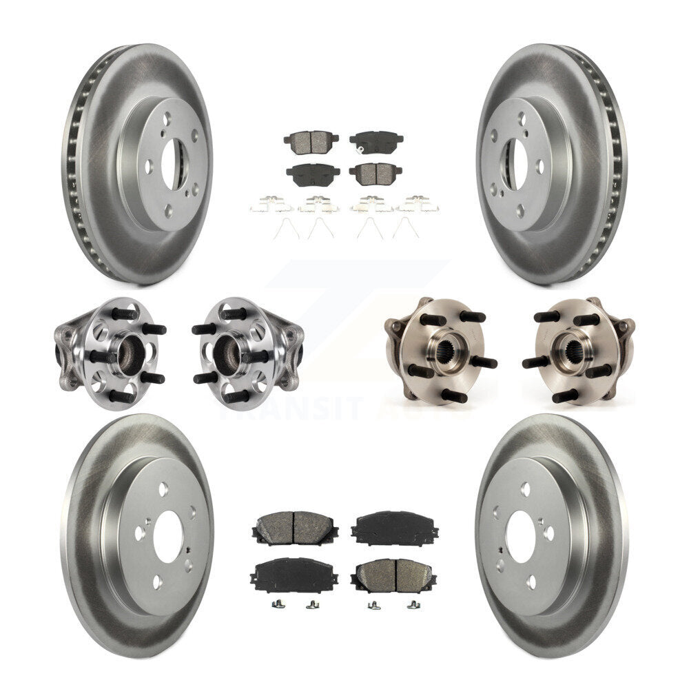 Kit de rotor et de plaquettes de frein à disque revêtus de roulement de moyeu avant et arrière (10 pièces) pour Lexus CT200