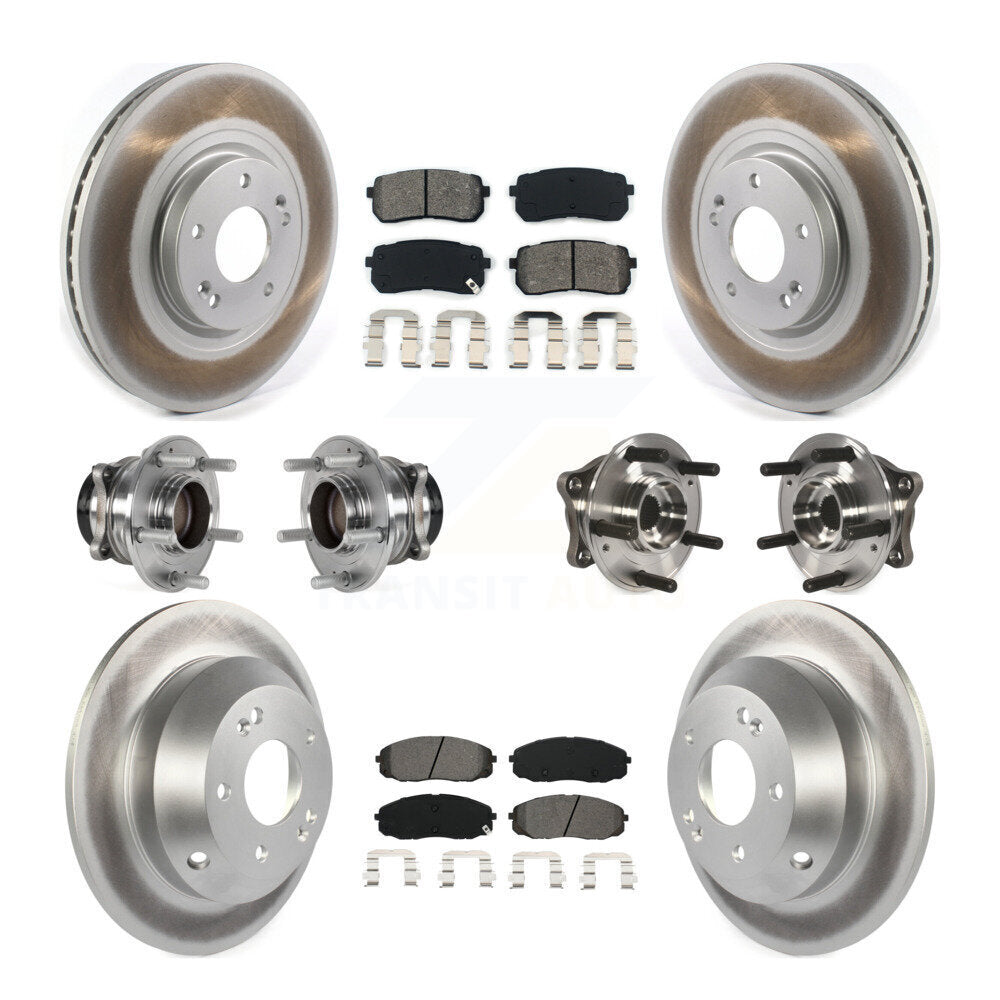 Kit de plaquettes de rotor de frein, roulement de moyeu avant et arrière (10 pièces) pour Kia Sedon 2015 – 2021