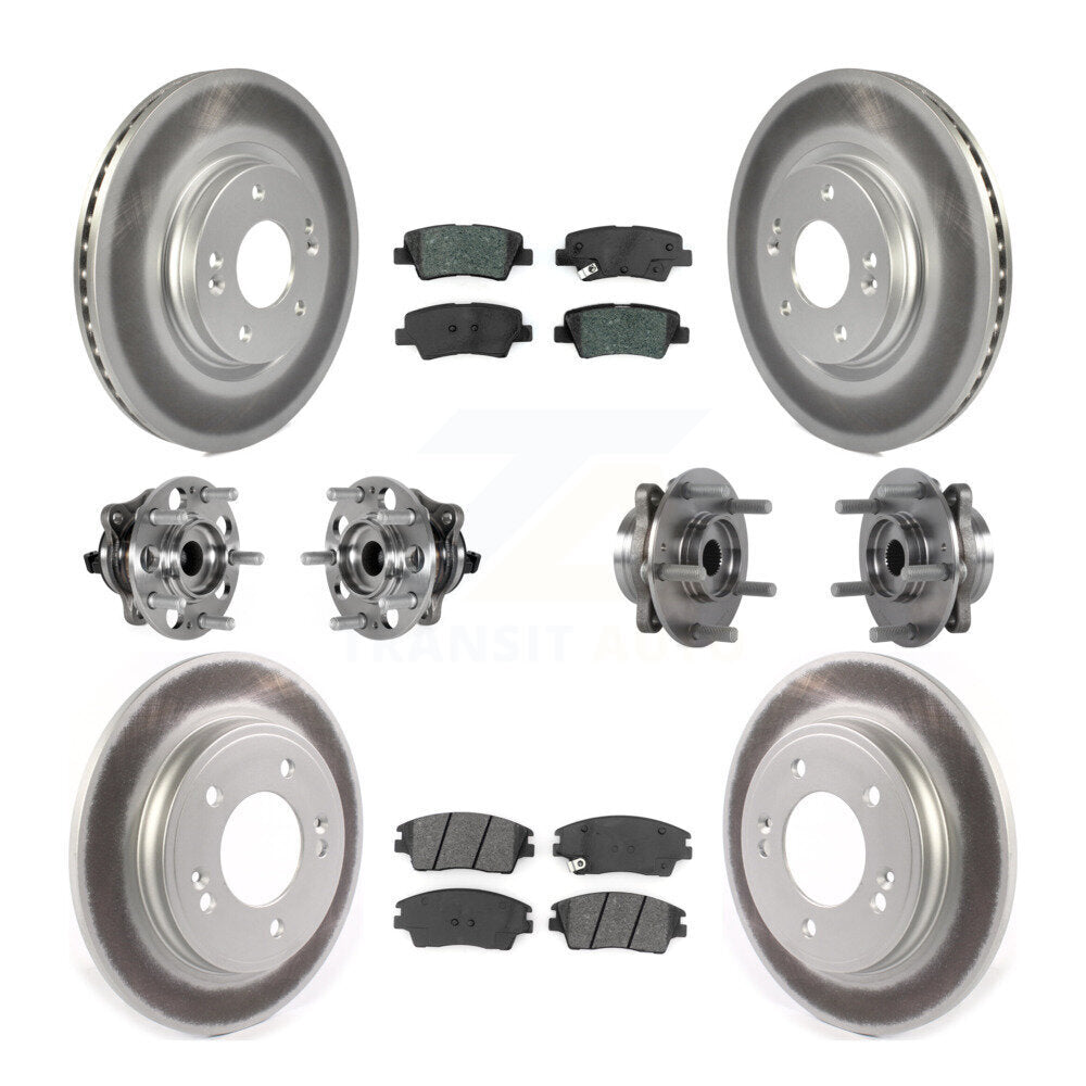 Kit de plaquettes de rotor de frein, roulement de moyeu avant et arrière (10 pièces) pour Hyundai Elantra 1.6