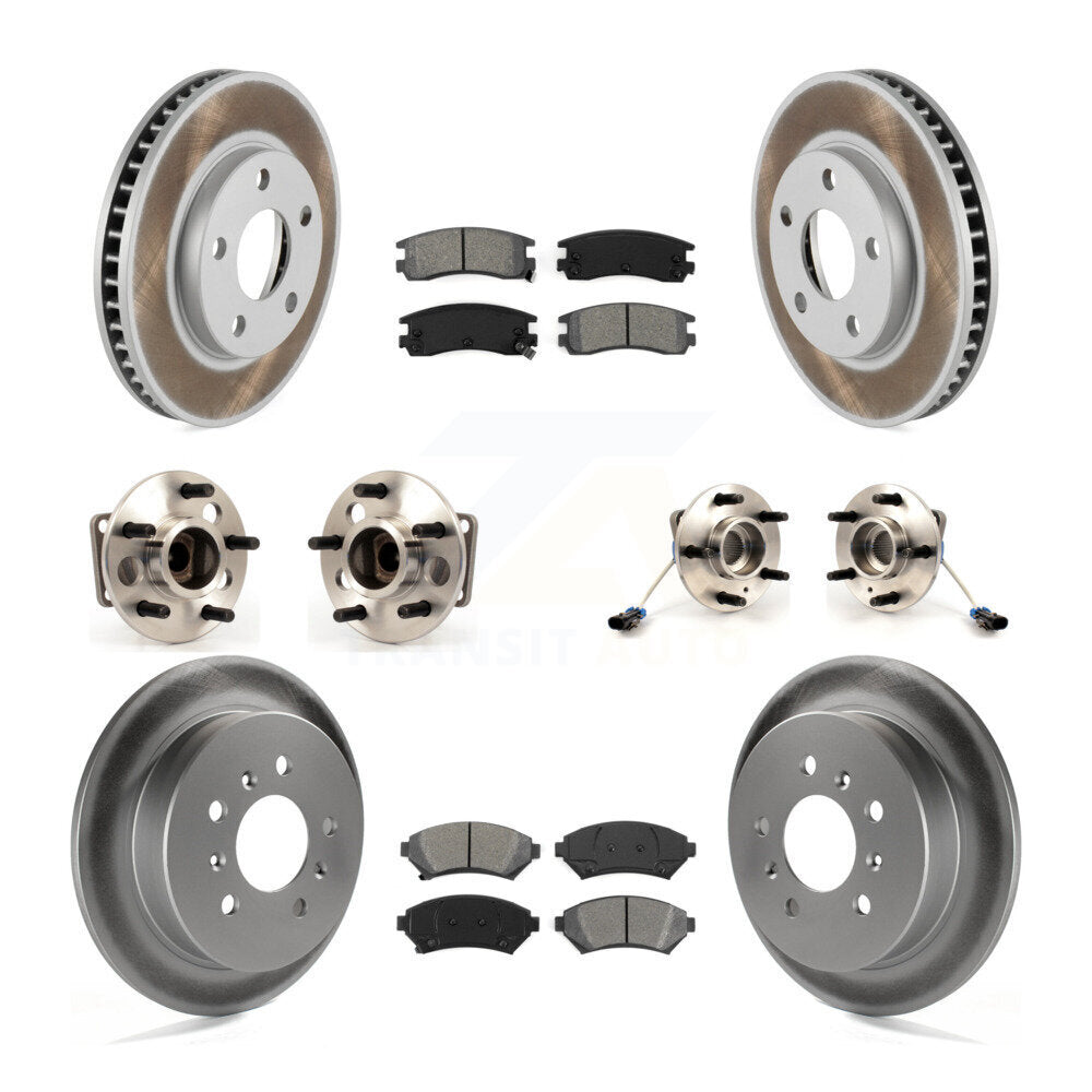 Kit de rotor et de plaquettes de frein revêtus de roulement de moyeu avant et arrière (10 pièces) pour Chevrolet Ventur