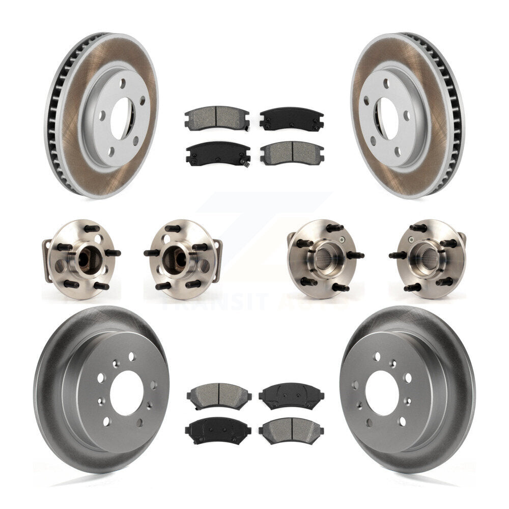 Kit de rotor et de plaquettes de frein revêtus de roulement de moyeu avant et arrière (10 pièces) pour Chevrolet Ventur
