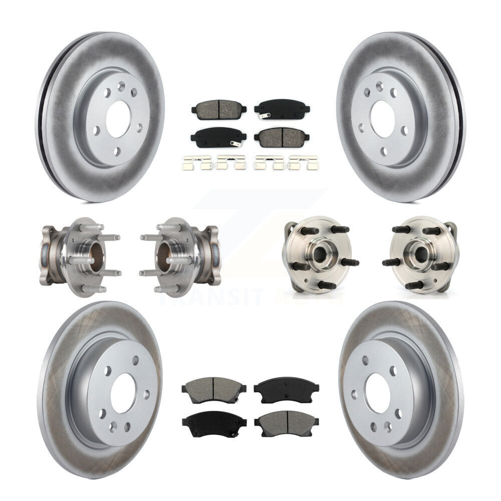 Kit de rotor et de plaquettes de frein revêtus de roulement de moyeu avant et arrière (10 pièces) pour Chevrolet Cruz