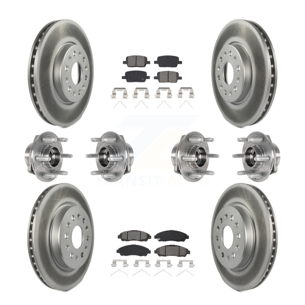 Kit de plaquettes de rotor de frein enduites de roulement de moyeu avant et arrière (10 pièces) pour Chevrolet Travers