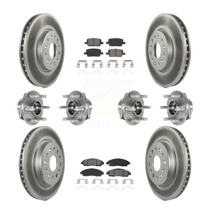 Kit de plaquettes de rotor de frein enduites de roulement de moyeu avant et arrière (10 pièces) pour Chevrolet Travers