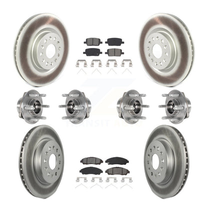 Kit de plaquettes de Rotor de frein enduites de roulement de moyeu avant et arrière (10 pièces) pour Cadillac XT5 Buic
