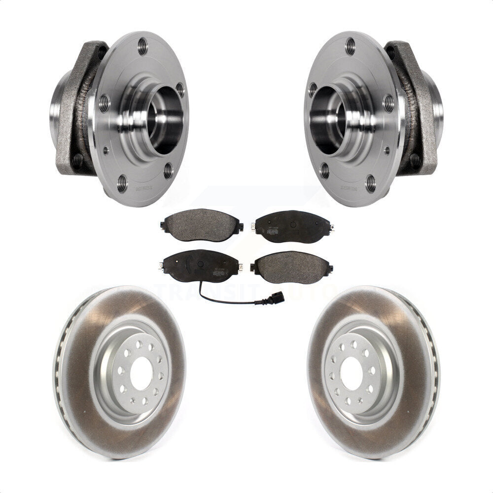 Kit de rotors et plaquettes de frein à disque enduits d'assemblage de roulement de moyeu avant pour Audi S3