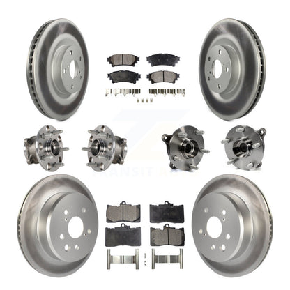 Kit de rotor et de plaquettes de frein revêtus de roulement de moyeu avant et arrière (10 pièces) pour Lexus IS300 IS35