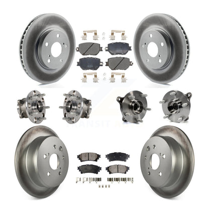 Kit de rotors et plaquettes de frein à disque revêtus de roulement de moyeu avant et arrière (10 pièces) pour Lexus IS25