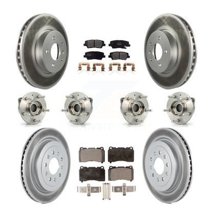 Kit de rotor et de plaquettes de frein à disque revêtus de roulement de moyeu avant et arrière (10 pièces) pour Cadillac AT
