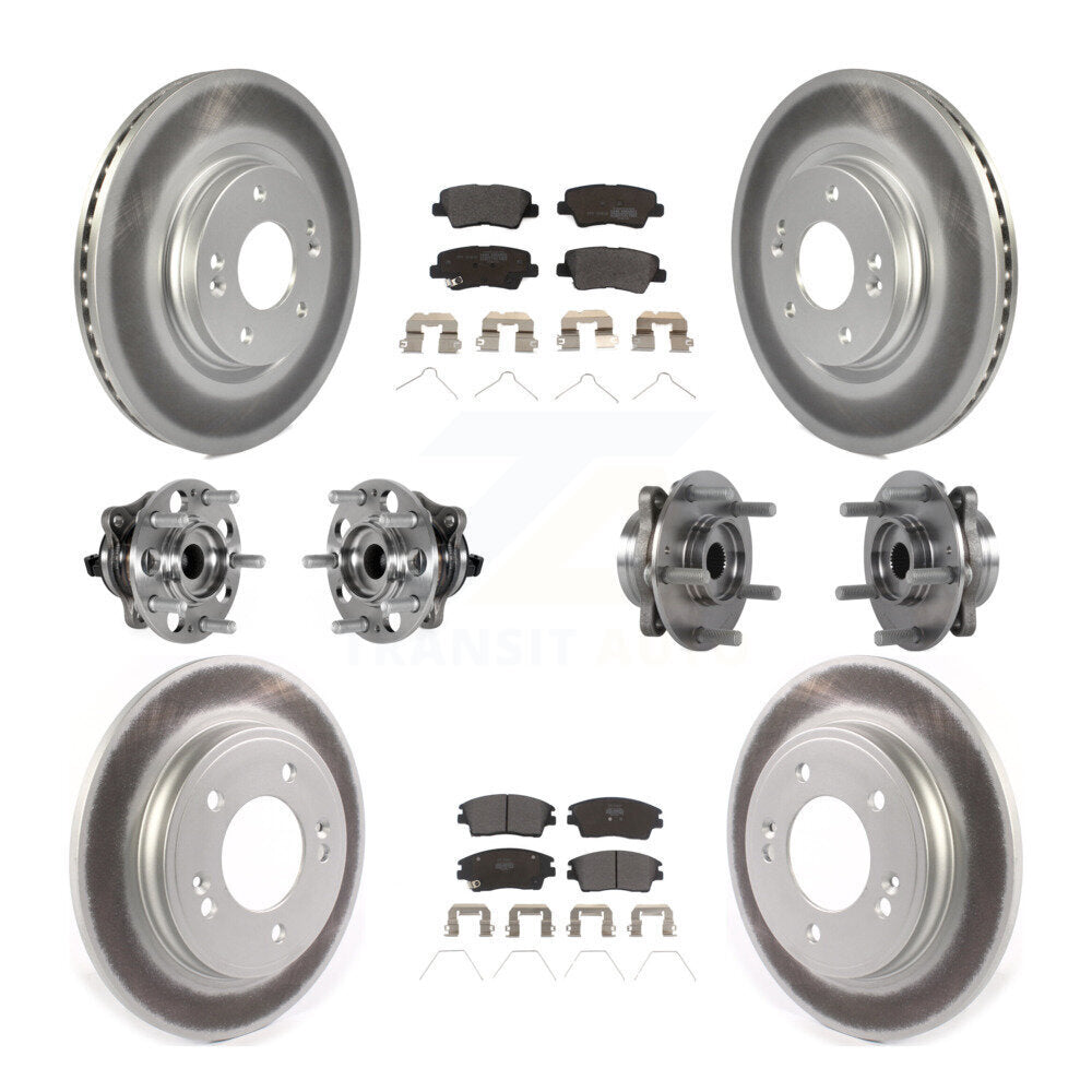 Kit de plaquettes de rotor de frein, roulement de moyeu avant et arrière (10 pièces) pour Hyundai Elantra 1.6