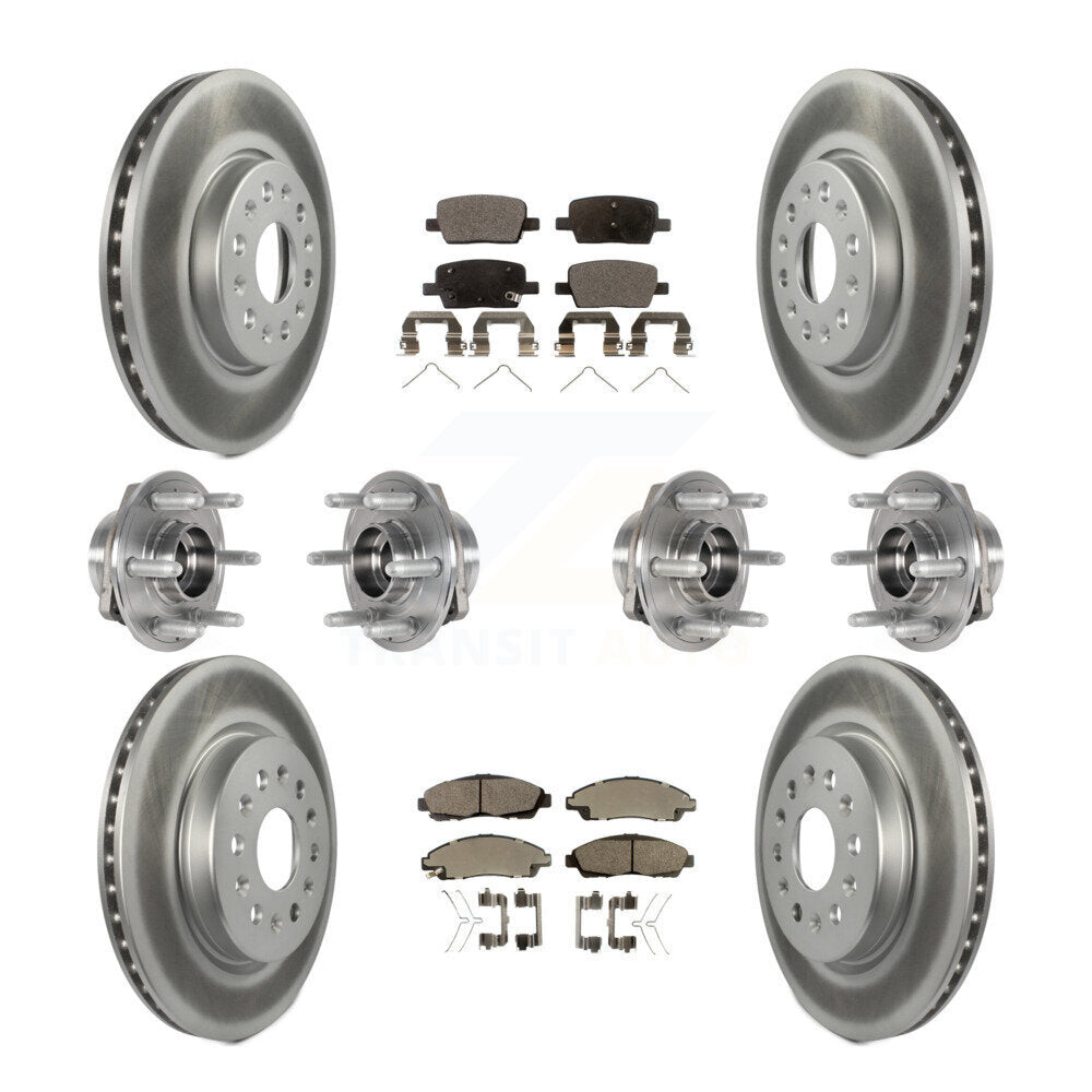 Kit de plaquettes de rotor de frein enduites de roulement de moyeu avant et arrière (10 pièces) pour Chevrolet Travers