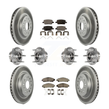 Kit de plaquettes de rotor de frein enduites de roulement de moyeu avant et arrière (10 pièces) pour Chevrolet Travers