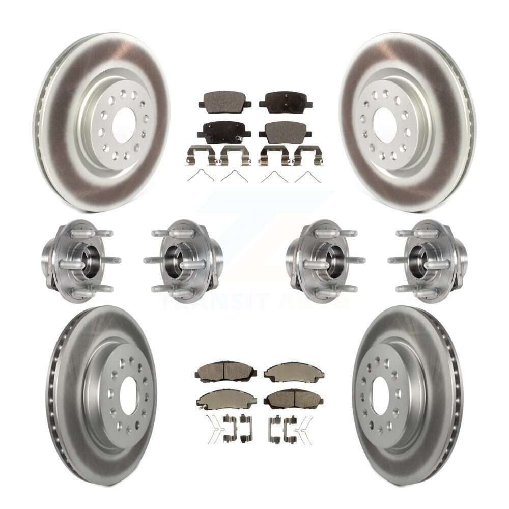 Kit de plaquettes de Rotor de frein enduites de roulement de moyeu avant et arrière (10 pièces) pour Cadillac XT5 Buic