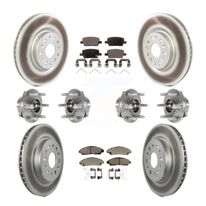 Kit de plaquettes de Rotor de frein enduites de roulement de moyeu avant et arrière (10 pièces) pour Cadillac XT5 Buic