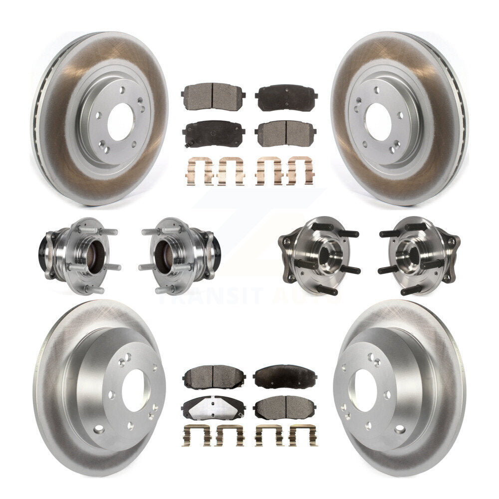 Kit de plaquettes de rotor de frein, roulement de moyeu avant et arrière (10 pièces) pour Kia Sedon 2015 – 2021