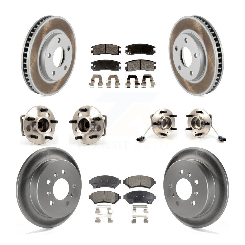 Kit de rotor et de plaquettes de frein revêtus de roulement de moyeu avant et arrière (10 pièces) pour Chevrolet Ventur