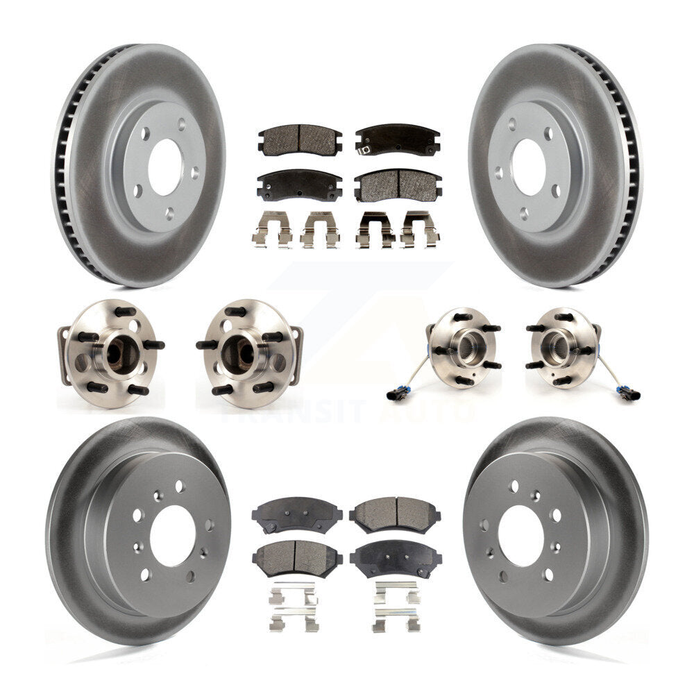 Kit de rotors et plaquettes de frein revêtus de roulement de moyeu avant et arrière (10 pièces) pour Chevrolet Impal