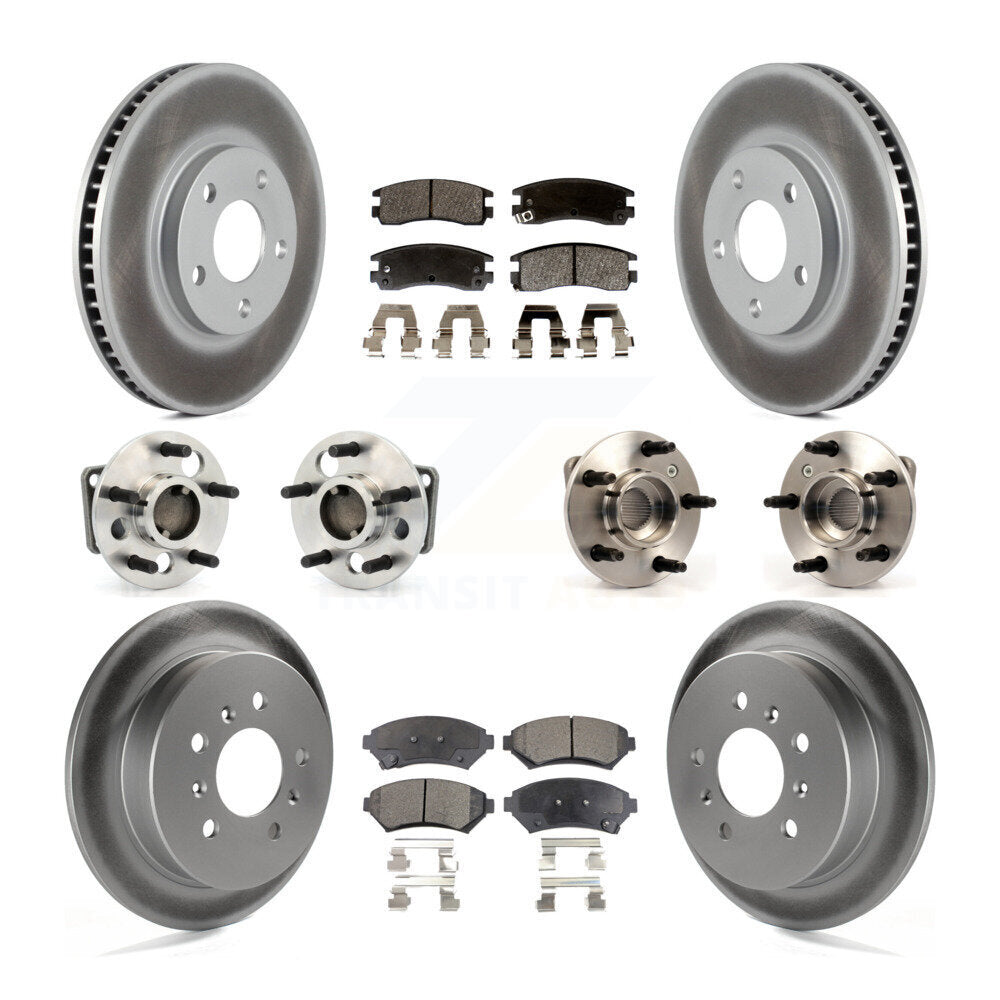 Kit de rotors et plaquettes de frein revêtus de roulement de moyeu avant et arrière (10 pièces) pour Chevrolet Impal