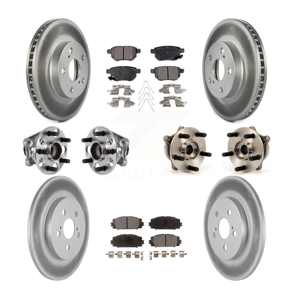 Kit de rotor et de plaquettes de frein à disque revêtus de roulement de moyeu avant et arrière (10 pièces) pour Lexus CT200