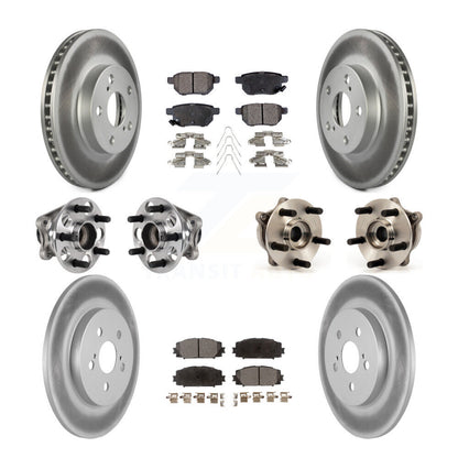 Kit de rotor et de plaquettes de frein à disque revêtus de roulement de moyeu avant et arrière (10 pièces) pour Lexus CT200