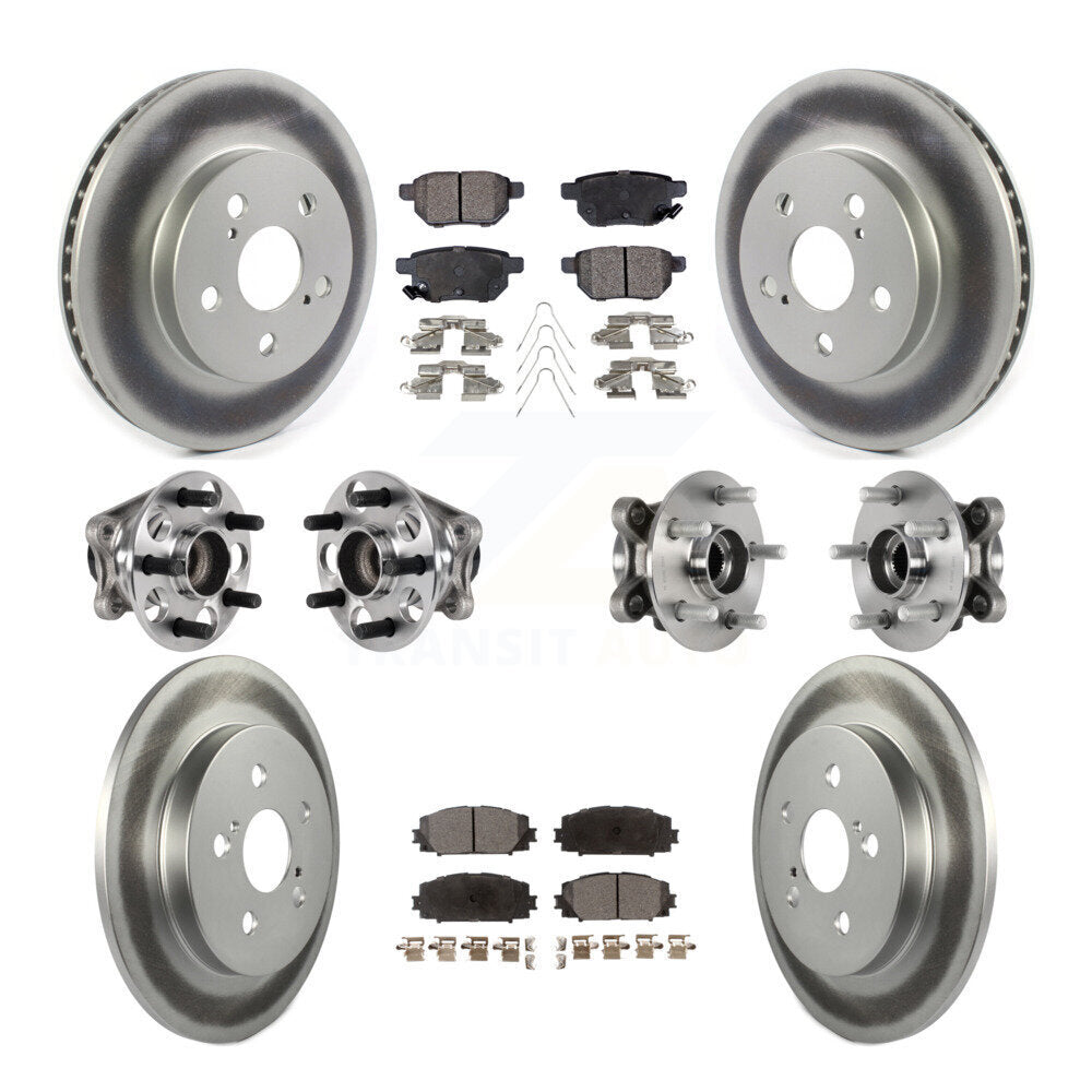 Kit de plaquettes de rotor de frein enduites de roulement de moyeu avant et arrière (10 pièces) pour Toyota Prius Prim