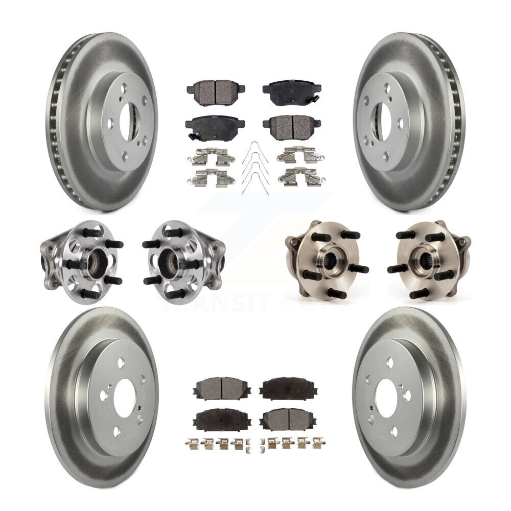 Kit de rotor et de plaquettes de frein à disque revêtus de roulement de moyeu avant et arrière (10 pièces) pour Lexus CT200