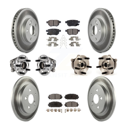 Kit de rotor et de plaquettes de frein à disque revêtus de roulement de moyeu avant et arrière (10 pièces) pour Lexus CT200