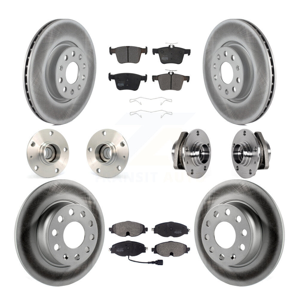 Kit de rotors et plaquettes de frein revêtus de roulement de moyeu avant et arrière (10 pièces) pour Audi A3 Sportbac