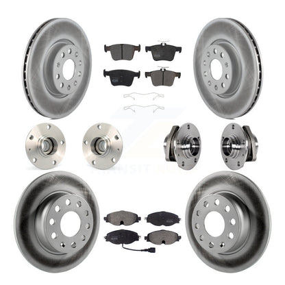 Kit de rotors et plaquettes de frein revêtus de roulement de moyeu avant et arrière (10 pièces) pour Audi A3 Sportbac