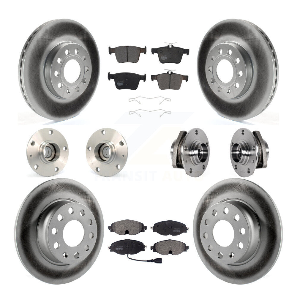 Kit de rotor et de plaquettes de frein revêtus de roulement de moyeu avant et arrière (10 pièces) pour Audi A3 2016 2.0