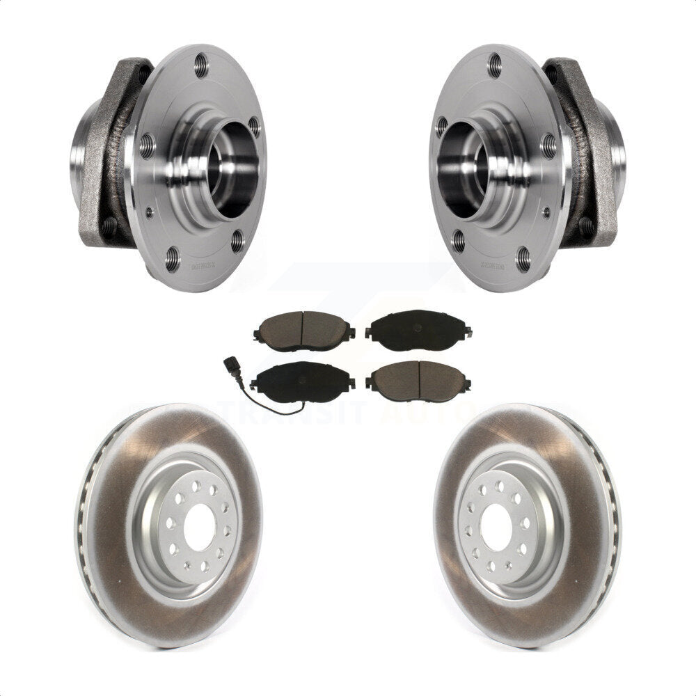 Kit de rotors et plaquettes de frein à disque enduits d'assemblage de roulement de moyeu avant pour Audi S3