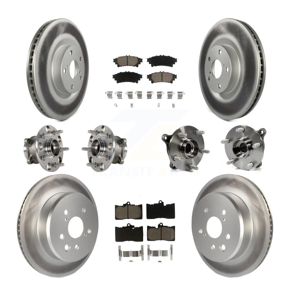 Kit de rotor et de plaquettes de frein revêtus de roulement de moyeu avant et arrière (10 pièces) pour Lexus IS300 IS35