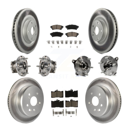 Kit de rotor et de plaquettes de frein revêtus de roulement de moyeu avant et arrière (10 pièces) pour Lexus IS300 IS35