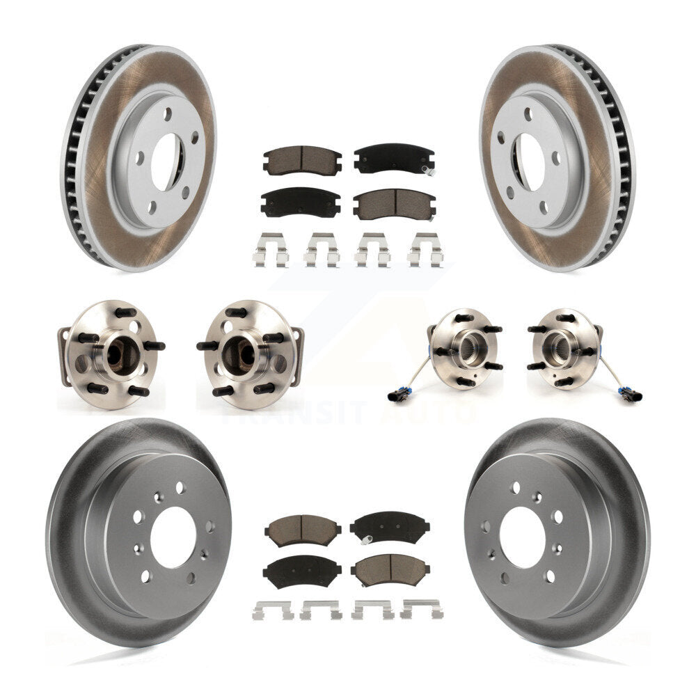 Kit de rotor et de plaquettes de frein revêtus de roulement de moyeu avant et arrière (10 pièces) pour Chevrolet Ventur