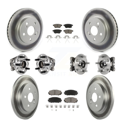 Kit de plaquettes de rotor de frein enduites de roulement de moyeu avant et arrière (10 pièces) pour Toyota Prius Prim